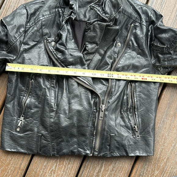 GUC Free People Leather Jacket | Biker Moto Jacket | Black - Picture 6 of 7